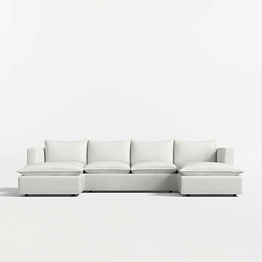 Lotus Modular 3-Piece U-Shaped Sectional Sofa with Double Chaise Lounge