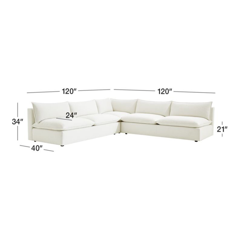 View Lotus Deep Modular 3-Piece Corner Sectional Sofa - image 2 of 7