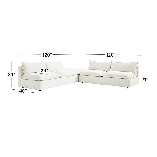 Lotus Deep Modular 3-Piece Sectional Sofa