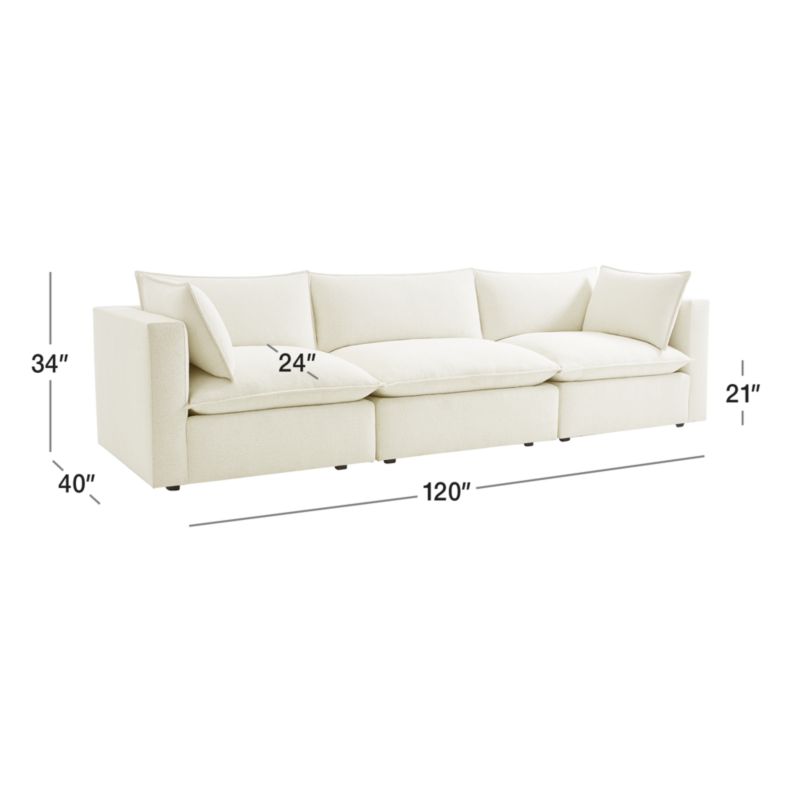 View Lotus Deep Modular 3-Piece Sectional Sofa - image 2 of 7