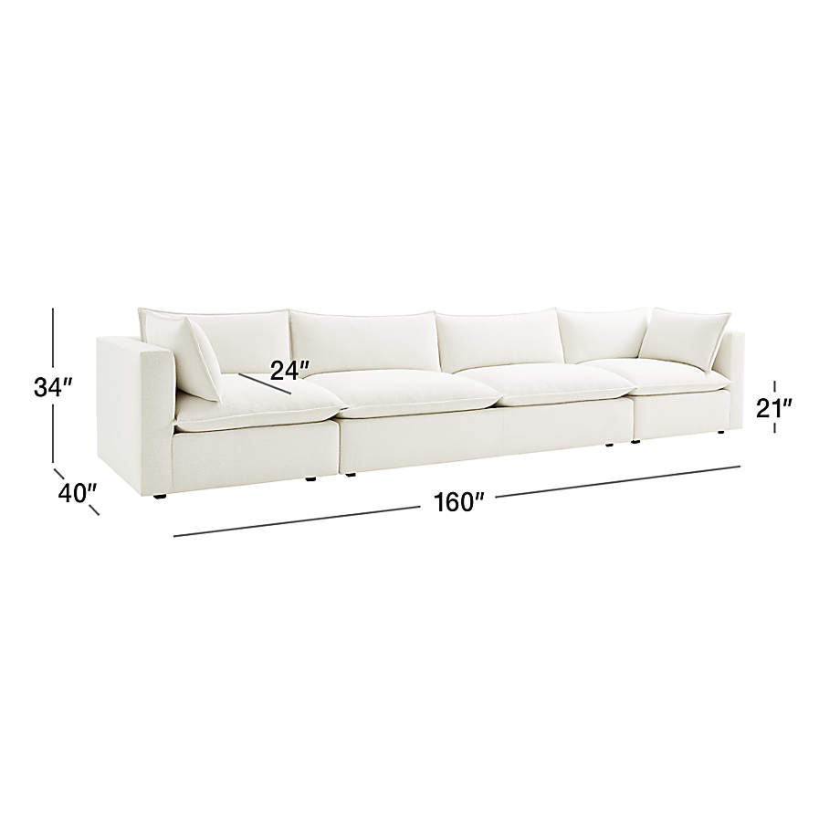 Crate and barrel extra long couch sale