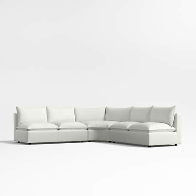 Lotus Modular 3-Piece L-Shaped Wedge Armless Sectional Sofa