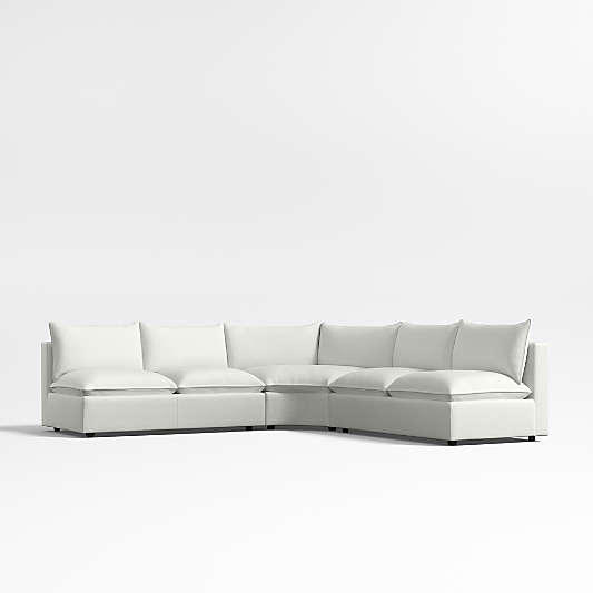 Lotus Modular 3-Piece L-Shaped Wedge Armless Sectional Sofa