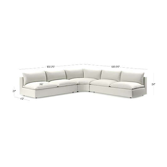 Lotus Deep 3-Piece Wedge Sectional Sofa