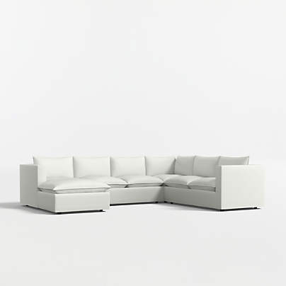 Lotus Modular 4-Piece L-Shaped Sectional Sofa with Chaise Lounge