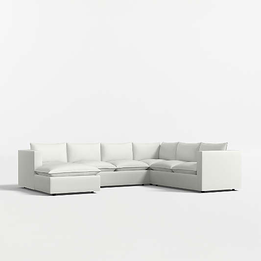 Lotus Modular 4-Piece L-Shaped Sectional Sofa with Chaise Lounge
