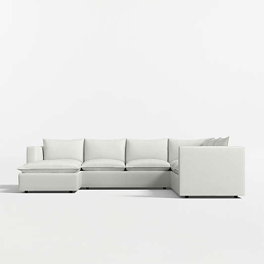 Lotus Modular 4-Piece L-Shaped Sectional Sofa with Chaise Lounge