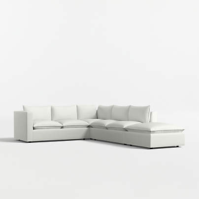 Lotus Modular 4-Piece L-Shaped Sectional Sofa with Ottoman