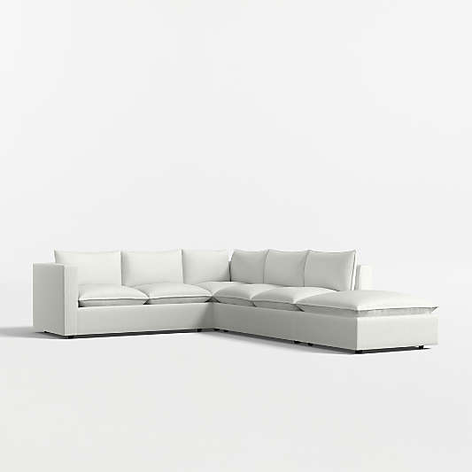 Lotus Modular 4-Piece L-Shaped Sectional Sofa with Ottoman