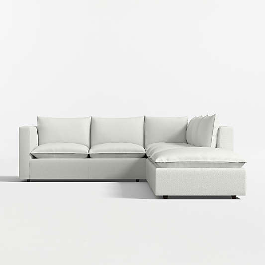 Lotus Modular 4-Piece L-Shaped Sectional Sofa with Ottoman