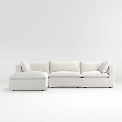 Lotus 4 Piece Reversible Sectional With, Crate And Barrel Sectional Sofa Bed