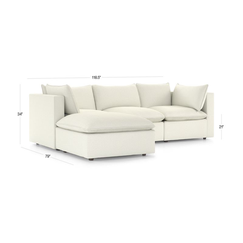 View Lotus Deep Modular 4-Piece Reversible Sectional Sofa with Ottoman - image 2 of 8