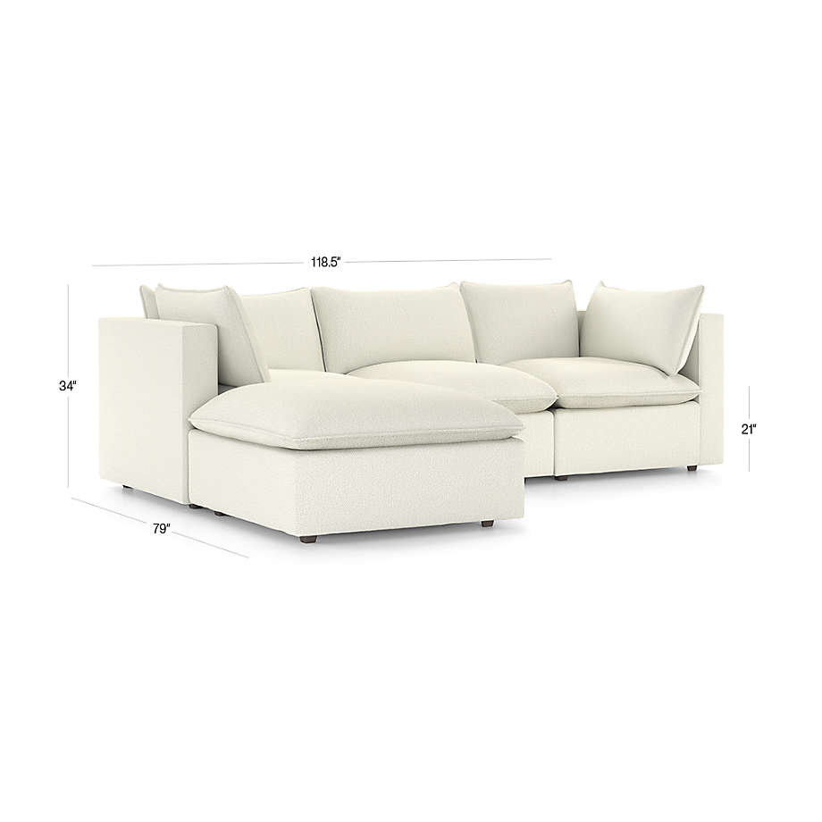 View Lotus Deep Modular 4-Piece Reversible Sectional Sofa with Ottoman - image 5 of 17