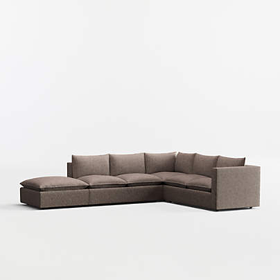 Lotus Modular 4-Piece L-Shaped Sectional Sofa with Ottoman