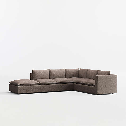 Lotus Modular 4-Piece L-Shaped Sectional Sofa with Ottoman