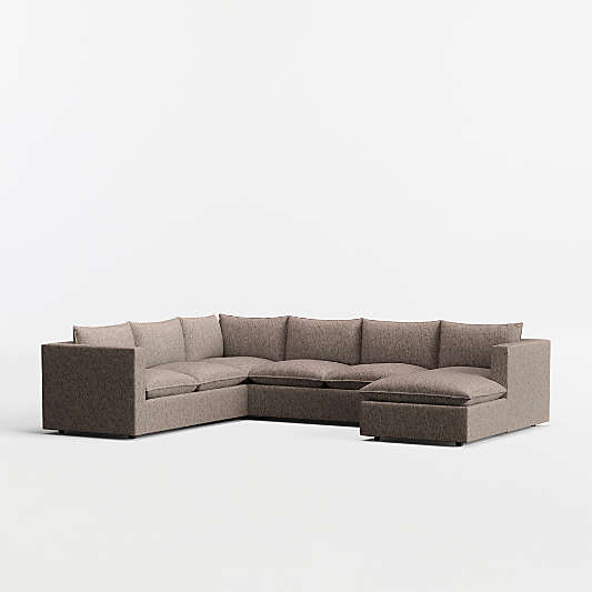 Lotus Modular 4-Piece L-Shaped Sectional Sofa with Chaise Lounge