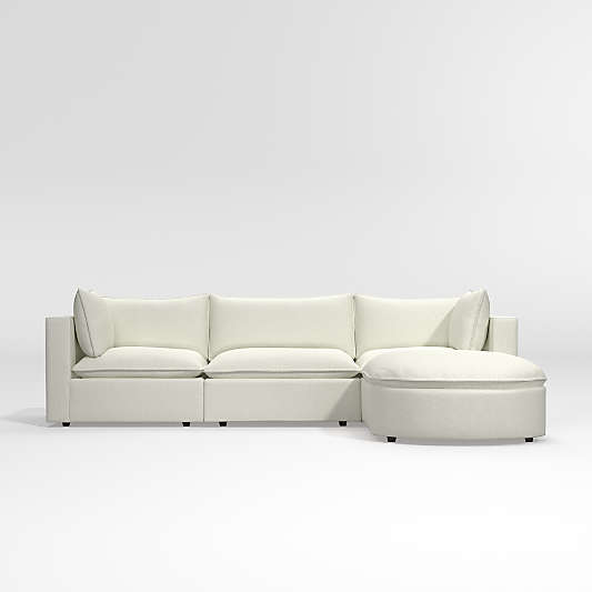 Lotus Deep 4-Piece Sectional Sofa with Curved Ottoman