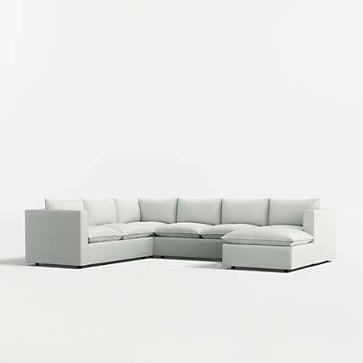 Lotus Modular 4-Piece L-Shaped Sectional Sofa with Chaise Lounge
