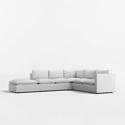 Lotus Modular 4-Piece L-Shaped Sectional Sofa with Ottoman