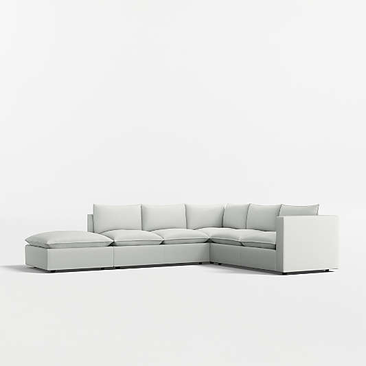 Lotus Modular 4-Piece L-Shaped Sectional Sofa with Ottoman