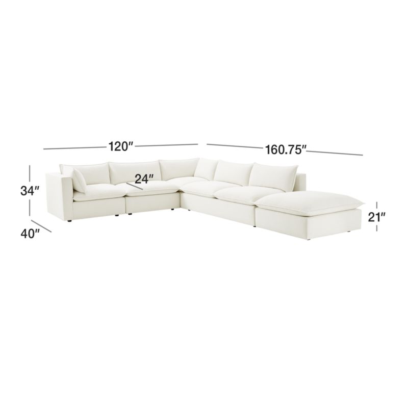 View Lotus Deep Modular 5-Piece Sectional Sofa - image 2 of 8