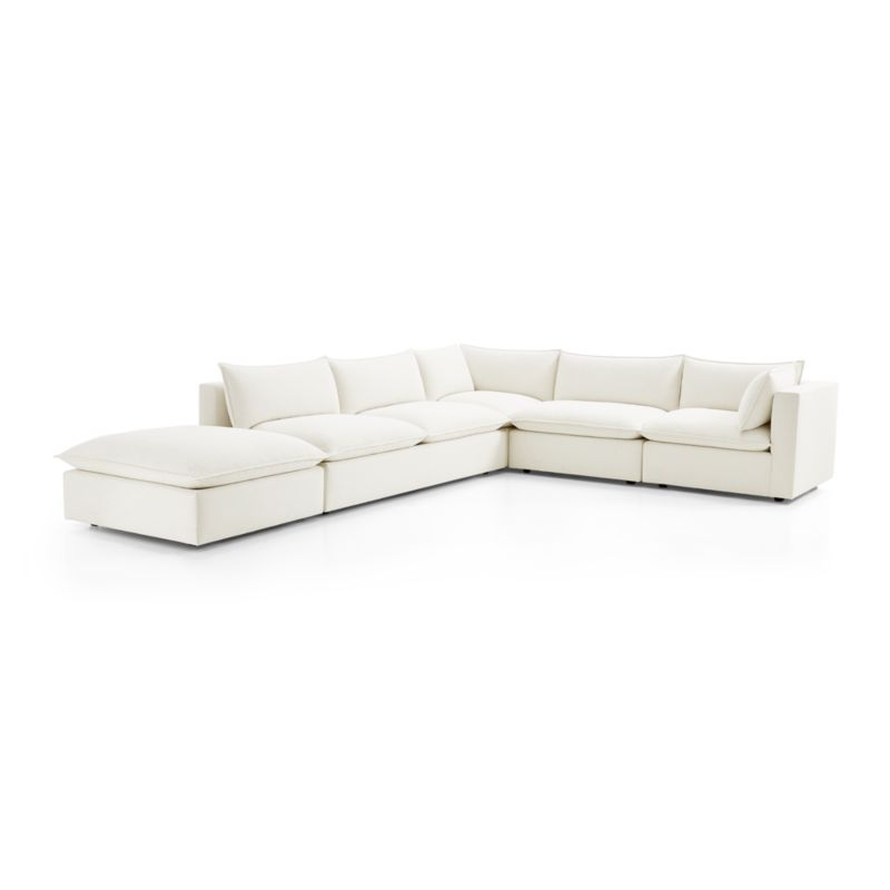 Lotus Deep Modular 5-Piece Sectional Sofa + Reviews | Crate & Barrel