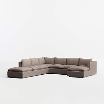 Lotus Modular 5-Piece U-Shaped Sectional Sofa with Ottoman