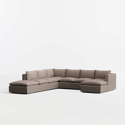 Lotus Modular 5-Piece U-Shaped Sectional Sofa with Ottoman
