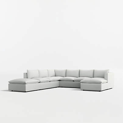 Lotus Modular 5-Piece U-Shaped Sectional Sofa with Ottoman