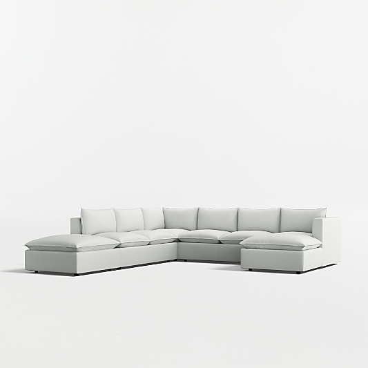 Lotus Modular 5-Piece U-Shaped Sectional Sofa with Ottoman