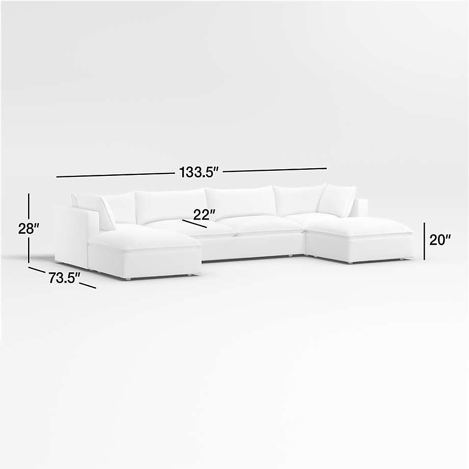 View Lotus Deep Modular 5-Piece U-Shaped Double Ottoman Sectional Sofa - image 5 of 14