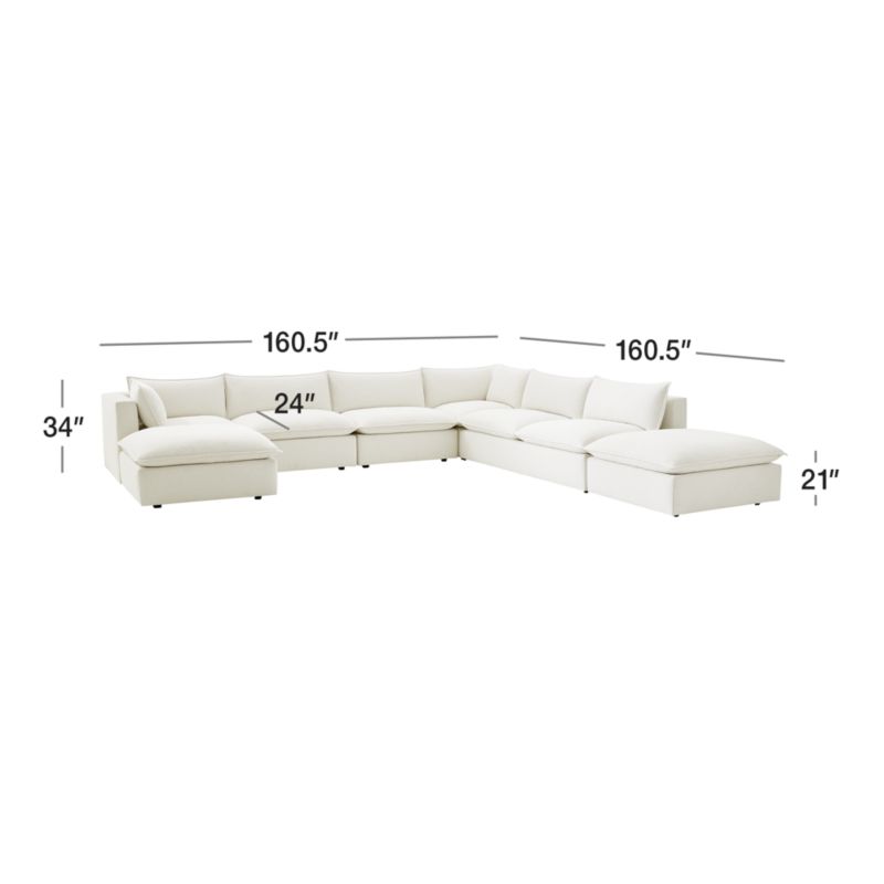 View Lotus Deep Modular 7-Piece Sectional Sofa - image 2 of 7