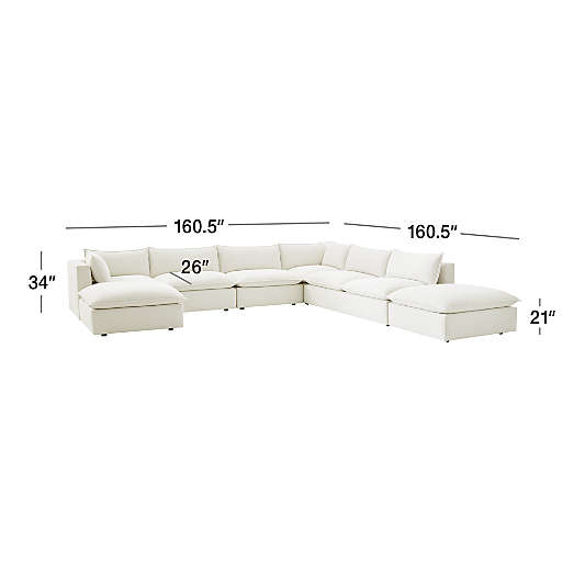 Lotus Deep Modular 7-Piece Sectional Sofa