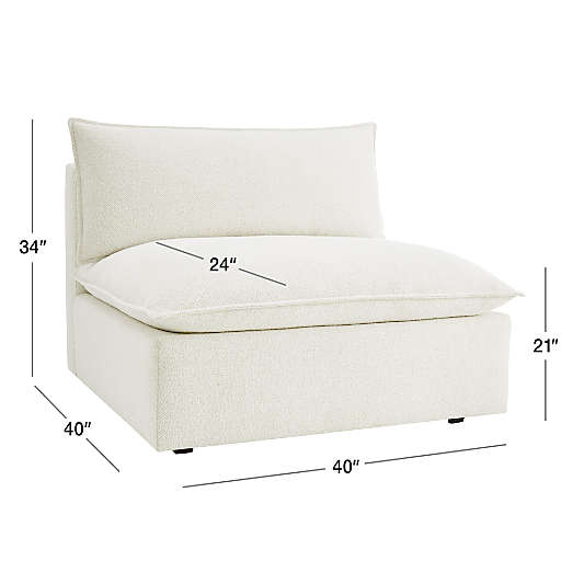 Lotus Deep Modular Armless Chair Sectional Piece