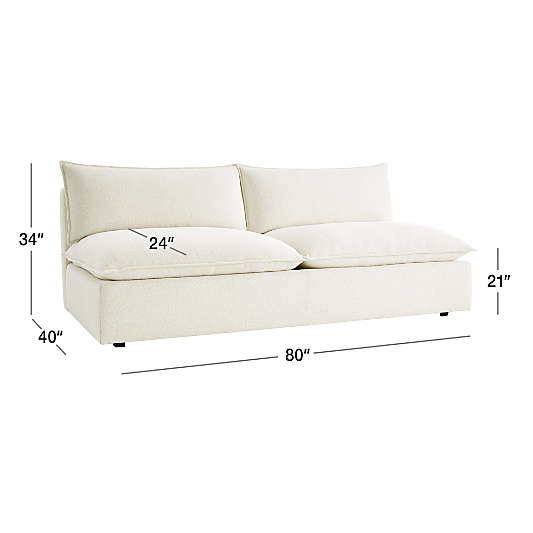 Lotus Deep Modular Armless Loveseat Sectional Piece