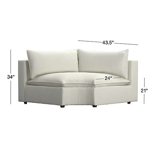 Lotus Deep Modular Curved Wedge Chair Sectional Piece