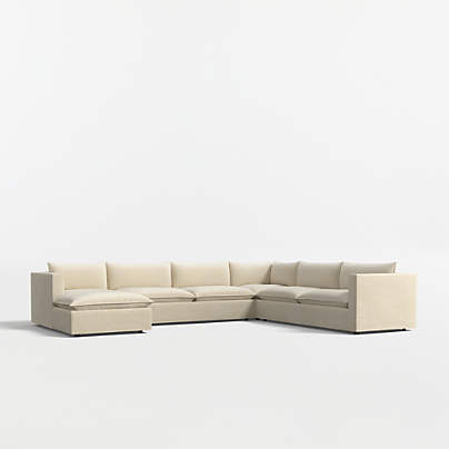 Lotus Deep Modular 4-Piece L-Shaped Sectional Sofa with Chaise Lounge