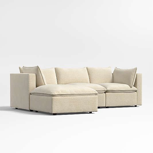 Lotus Deep Modular 4-Piece Reversible Sectional Sofa with Ottoman