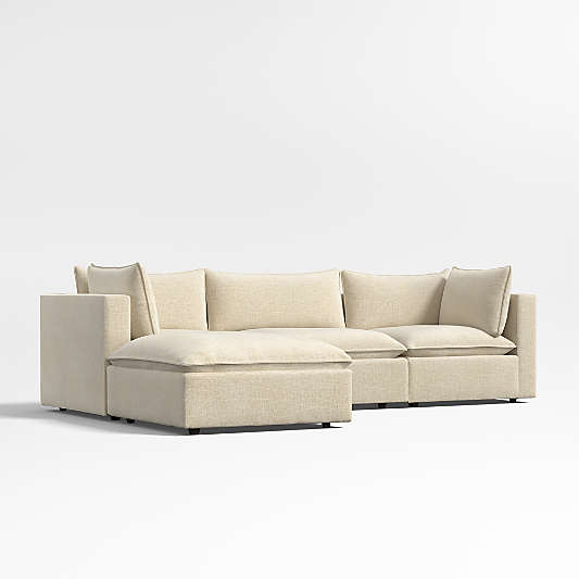 Lotus Deep Modular 4-Piece Reversible Sectional Sofa with Ottoman