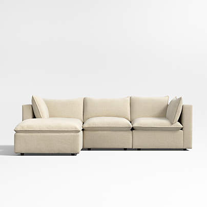 Lotus Deep Modular 4-Piece Reversible Sectional Sofa with Ottoman