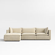 Lotus Deep Modular 4-Piece Reversible Sectional Sofa with Ottoman