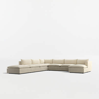 Lotus Deep Modular 5-Piece U-Shaped Sectional Sofa with Ottoman