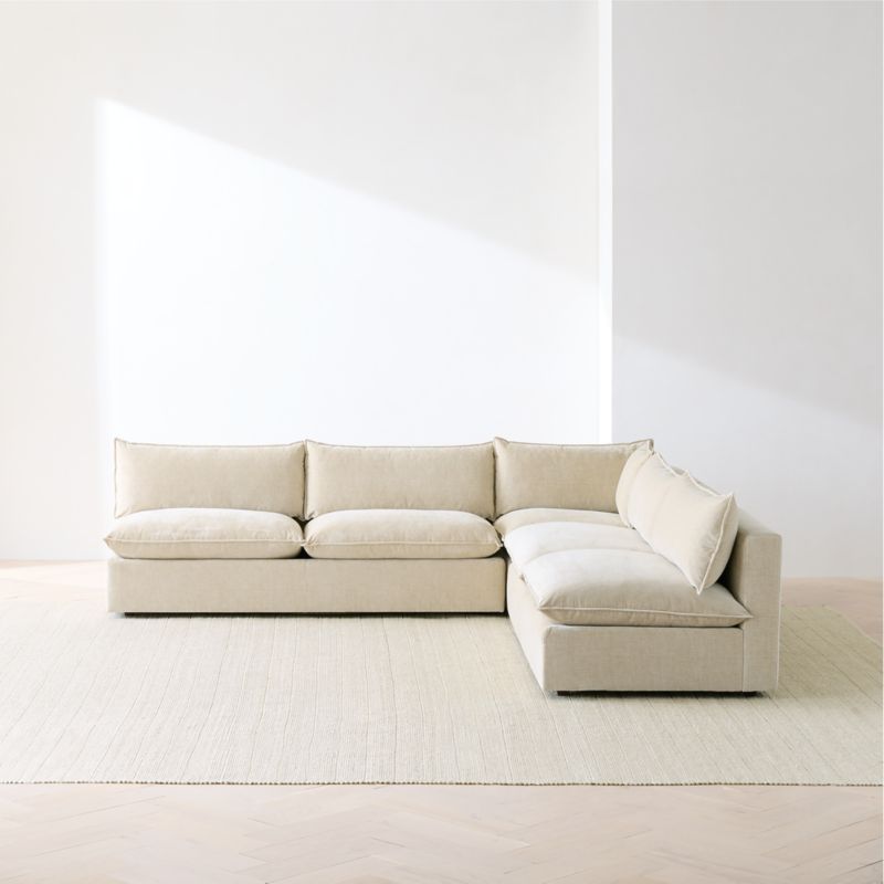 Lotus Deep Modular 3-Piece L-Shaped Armless Sectional Sofa - image 2 of 11