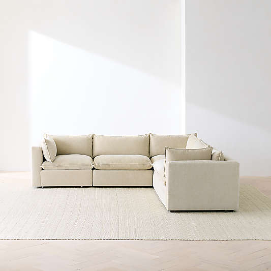 Lotus Deep Modular 5-Piece L-Shaped Sectional Sofa