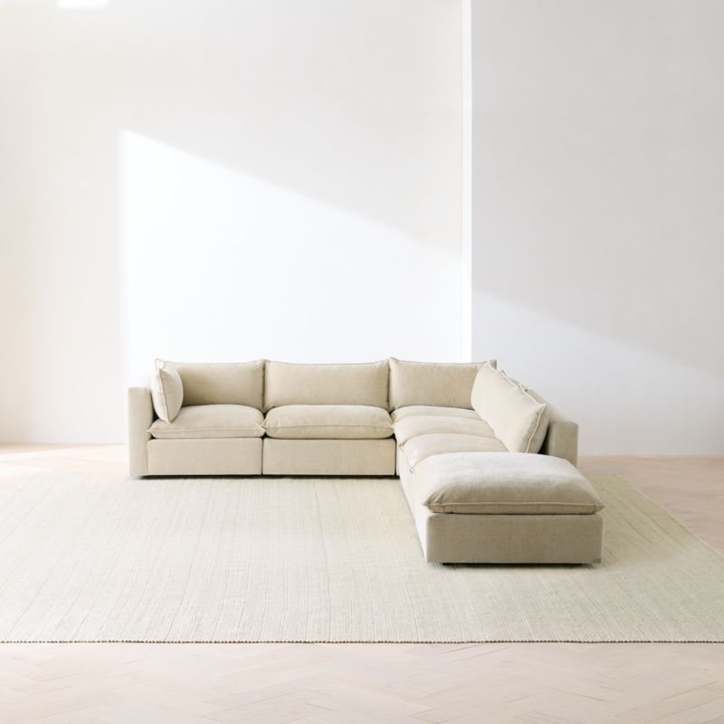 Lotus Deep Modular 5-Piece L-Shaped Sectional Sofa with Ottoman - image 2 of 13