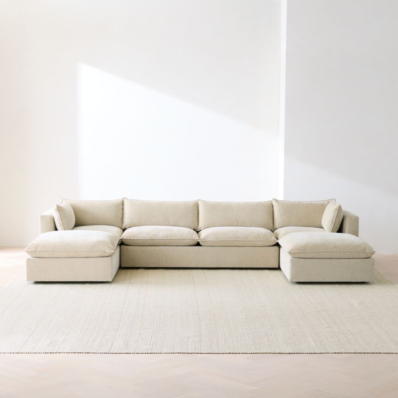 Lotus Deep Modular 5-Piece U-Shaped Sectional Sofa with Double Ottoman - image 2 of 13