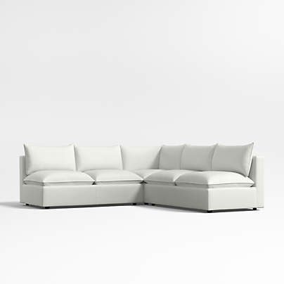 Lotus Modular 3-Piece L-Shaped Armless Sectional Sofa