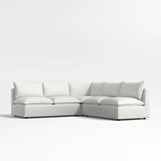 Lotus Modular 3-Piece L-Shaped Armless Sectional Sofa