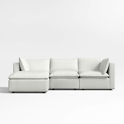 Lotus Modular 4-Piece Reversible Sectional Sofa with Ottoman