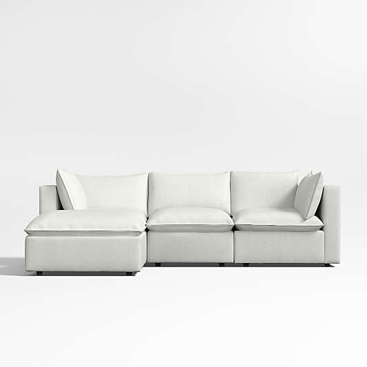 Lotus Modular 4-Piece Reversible Sectional Sofa with Ottoman